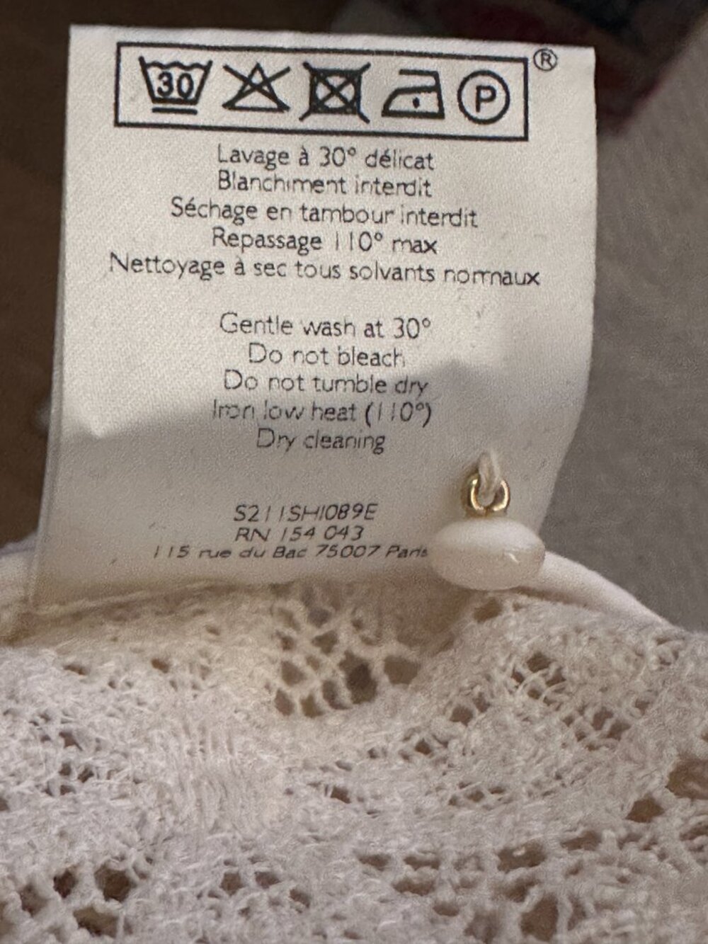 Sézane Angela shirt in white, size 38 ~ NWT! - Picture 8 of 8
